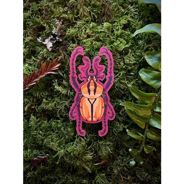 Antler Horned Beetle | Waterproof Vinyl Sticker
