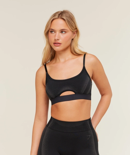 Gymshark Charge Seamless Sports Bra - Black/Graphite Grey