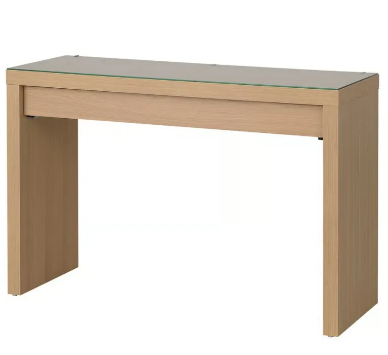 MALM Dressing table - white stained oak veneer 120x41 cm (47 1/4x16 1/8 ")