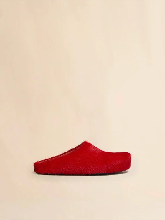 
      Fuchsia long-hair calfskin Fussbett sabot | Marni