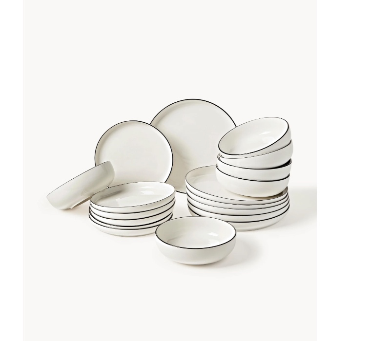 Porzellan-Geschirr-Set Facile, 6 Personen, 18er-Set | Westwing