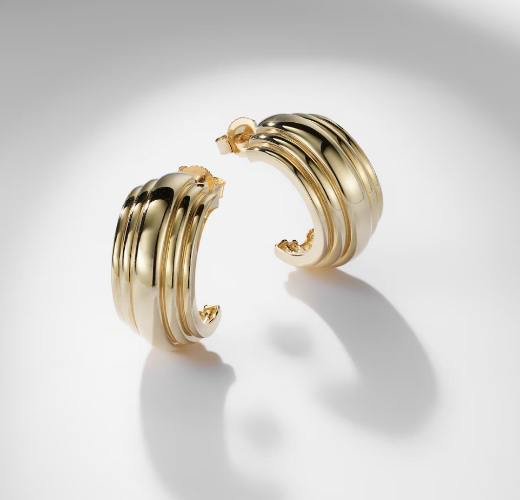 STONE AND STRAND Serge 10kt gold hoop earrings