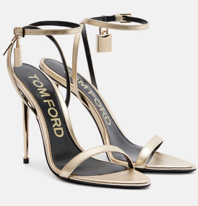 TOM FORD Metallic leather sandals