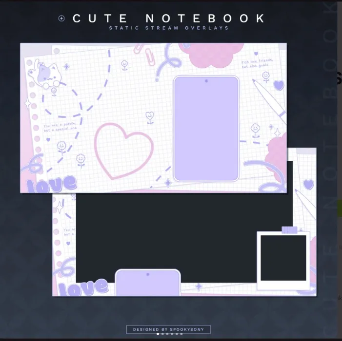 Cute Notebook Static Stream Overlays