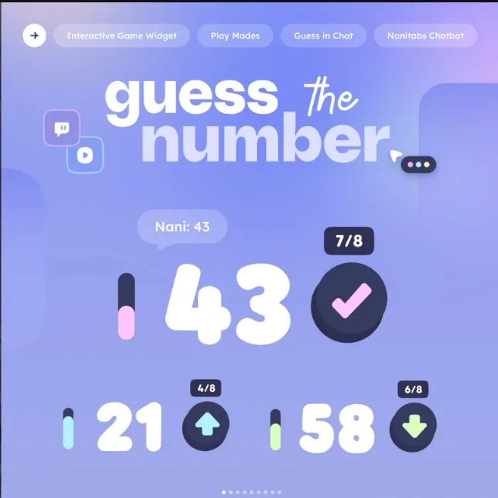 Guess The Number Widget ⟢ Interactive Chat Game