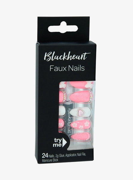 Blackheart Pink Spring Floral Press-On Nail Set