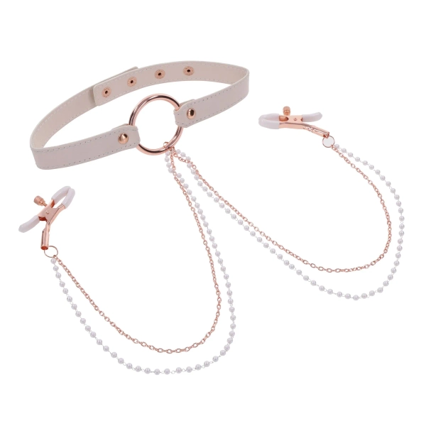Peaches N Creame Collar/Clamp - Bondage | Adam & Eve