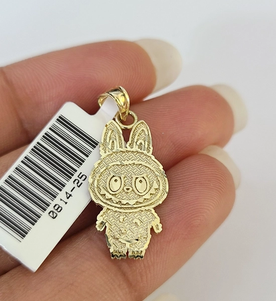 10k Cartoon Monster Charm Pendant 10kt Real Yellow Gold