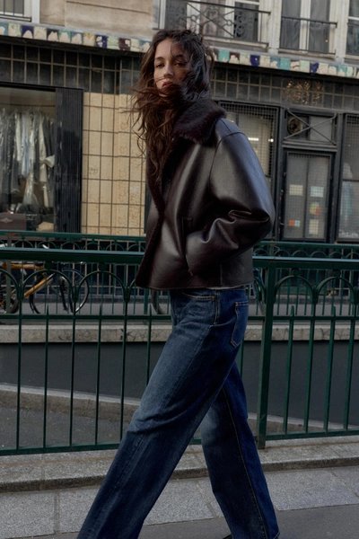 REVERSIBLE DOUBLE-FACED FAUX LEATHER JACKET