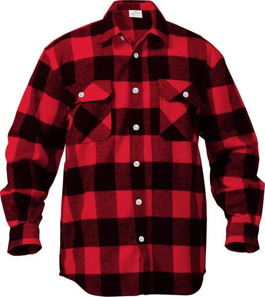 Plaid Flannel Shirt Brawny Buffalo Heavyweight Long Sleeve Checkered Lumberjack
