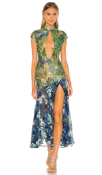 Kim Shui Lace Butterfly Dress in Green. - size M