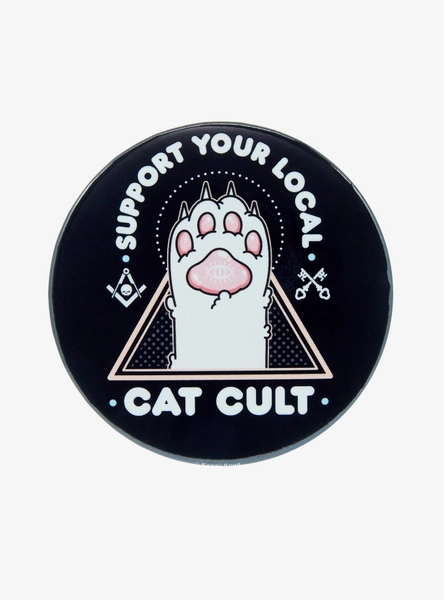 Cat Cult Support 3 Inch Button By Kawaii Krypt
