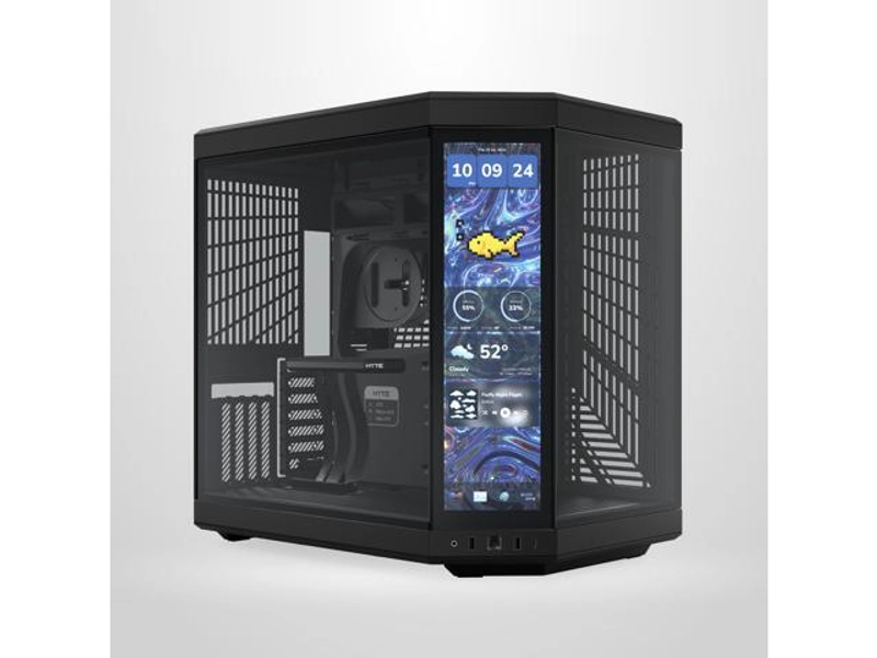 HYTE Y70 touch infinite Dual Chamber ATX Mid Tower Modern Aesthetic Case With Integrated 2.5K LCD Touchscreen - Pitch Black