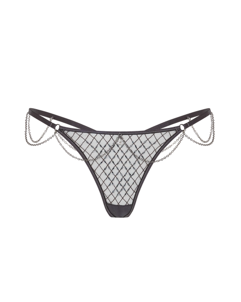 Chrystelle Trixie Thong in Silver | By Agent Provocateur