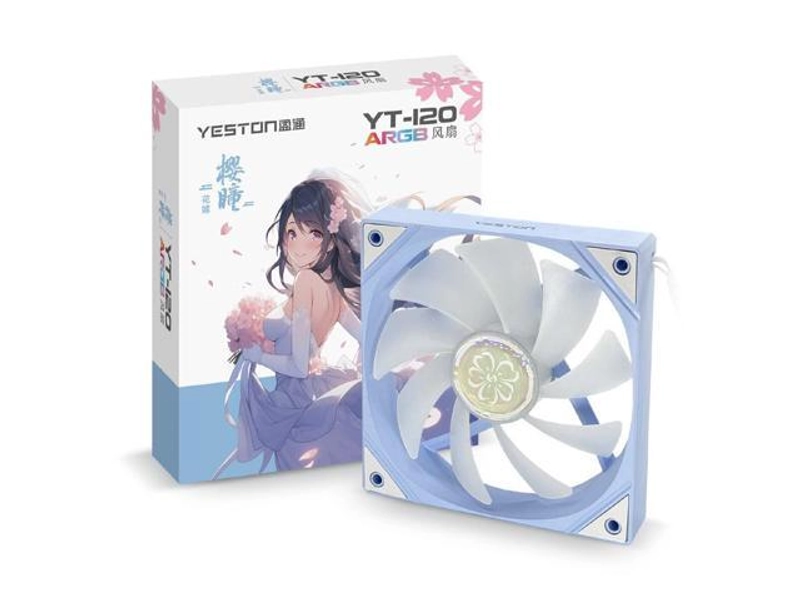 Yeston New Sakura ARGB LED 120mm Case Fan,Quiet Edition High Airflow Color LED Case Fan for PC Cases, CPU Coolers,Radiators SystemComputer Case