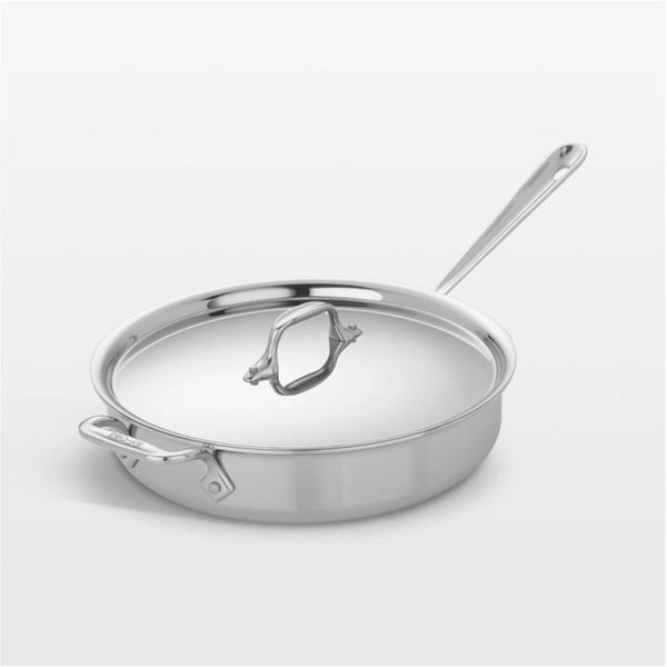 Crate and Barrel All-Clad ® D3 Stainless Steel 3-Qt. Saute Pan with Lid