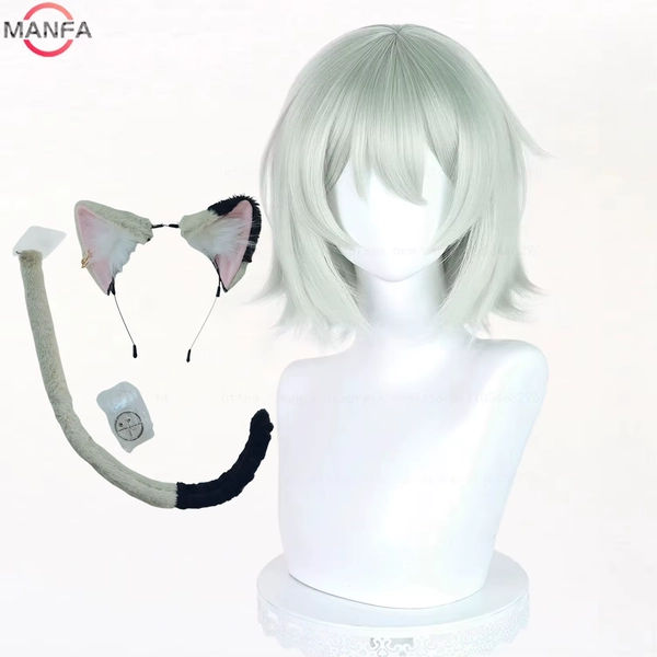 Chainsmoker Cat Cosplay Wig, Ears & Tail