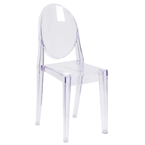 Emma and Oliver Ghost Side Chair in Transparent Crystal