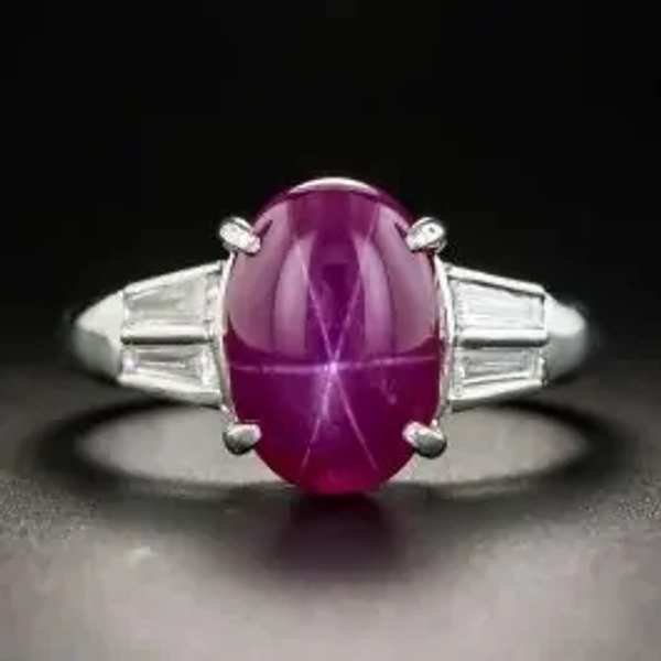 Estate 5.50 Carat Star Ruby and Diamond Ring