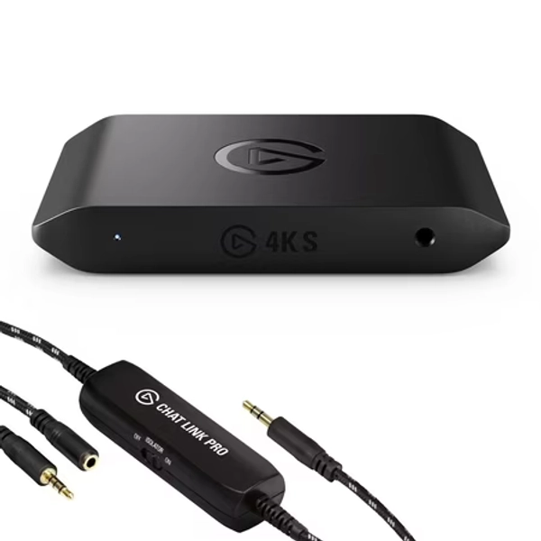 Elgato Game Capture 4K S with Chat Link Pro β 4K60 1440p120 1080p240 Capture VRR Passthrough HDR10 works with Windows/Mac/iPad PlayStation Voice & Gameplay Audio Recording Cable included