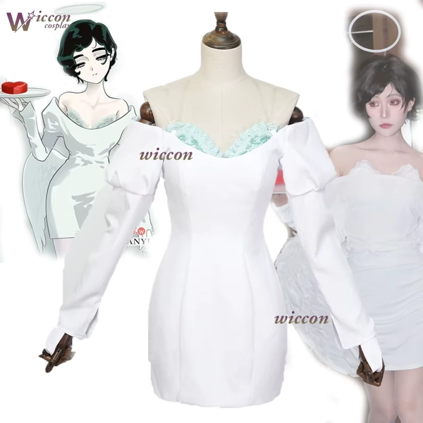 Fantasia de cosplay Alien Stage Sua Mizi March Beast CAFE, traje de cosplay de colaboração com anime, fantasia de RPG, conjunto de vestido branco para Halloween - AliExpress 200000532