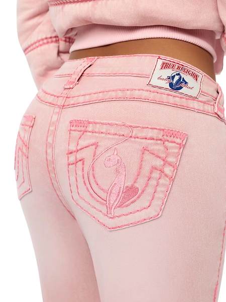 TRUE RELIGION X BABY PHAT BECCA LOW RISE PINK SUPER T BOOTCUT JEAN