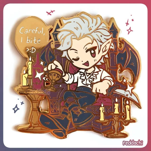 Astarion XL 2.7" Enamel Pin | BG3 Astarion on Throne - Etsy