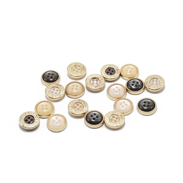 10 Stück Metallknöpfe mit 4 Löchern, 12 mm, rund, goldfarben, Knöpfe für Pullover, Hemden, Röcke, Nähzubehör