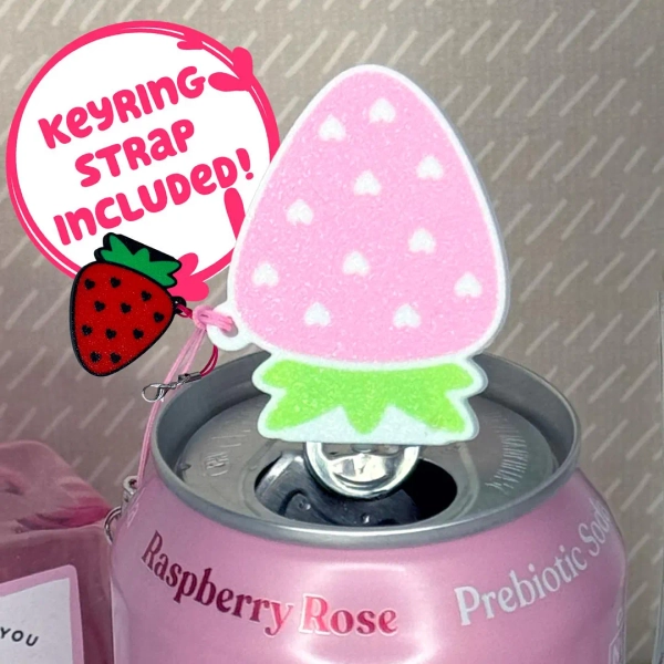 Strawberry Love Tab Buddy Soda Can Opener - Cute Fruit Keychain Gift Present Charm Accessory for Arthritis, EDS, Long Nails, Sore Hands - Etsy