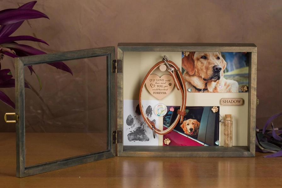 Personalized Pet Memorial Shadow Box (Full Set Large)