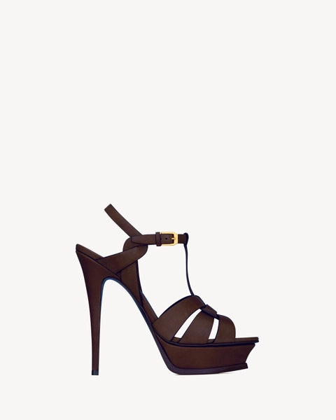 YSL platform sandals in smooth leather