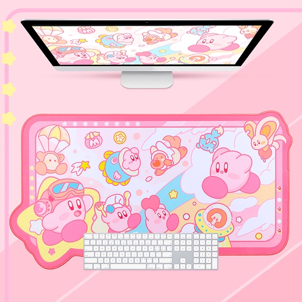 Large Kirby Mousepad Kawaii Kirby Keyboard Pad Kirby Gaming Room Decor