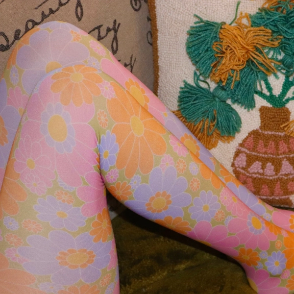 Flower Power 70s Disco Floral Tights