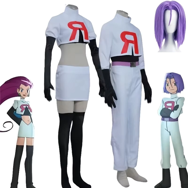 Traje de cosplay de Anime para adulto equipe foguete Jessie musashi james kojirou disfraz de cosplay de halloween conjunto completo traje - AliExpress 