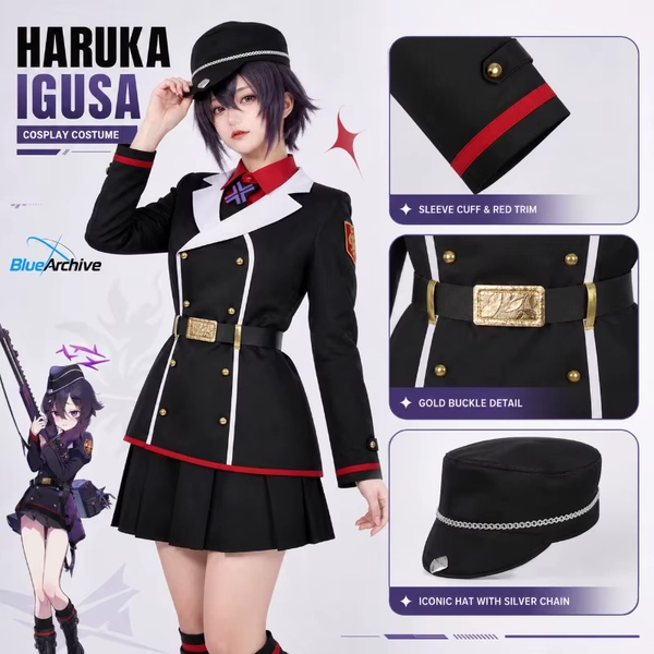 Igusa Haruka Blue Archive Style Anime School Uniform Cosplay Full Set Costume Outfit Halloween Carnival Party Stage Performance - AliExpress 
