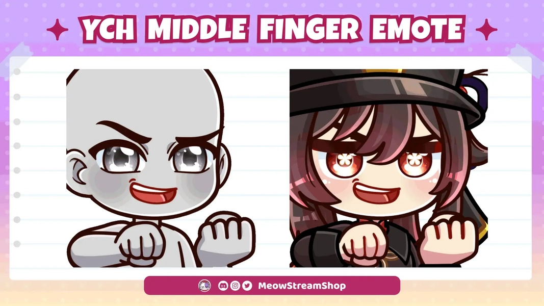 YCH Animated Emote : Middle finger hand crank / Flipping off by Meow (@MeowStreamShop)