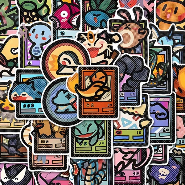 49PCS Anime TCG Sticker Set Cute Animal Decorative Stickers