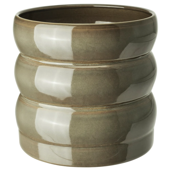 HASSELBUKETT Plant pot - indoor/outdoor/green/brown 6 "