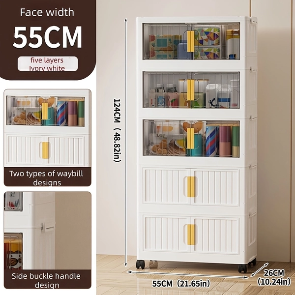 TEMU Combination Foldable Storage Cabinet, No , Plastic Storage Box, Multi-functional, Movable Home Organizer For Clothes In Bedroom, Storage In