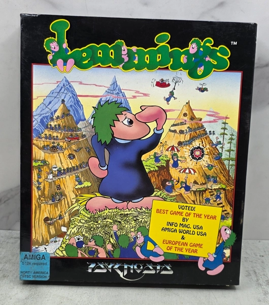 Vintage 1991 Amiga PC Game Lemmings Complete in Box