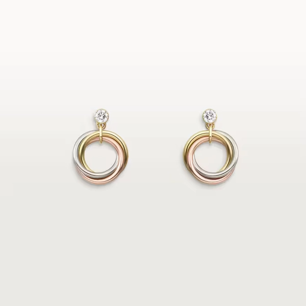 Trinity earrings, brilliant-cut diamonds