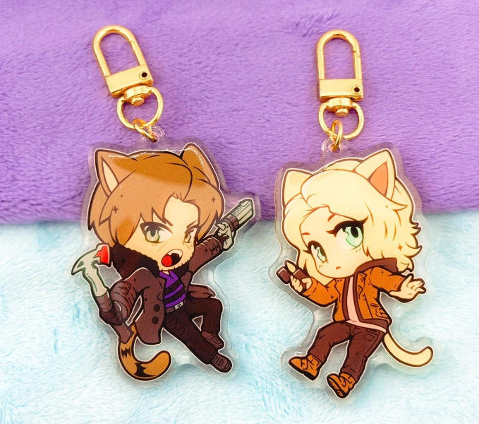 Re9: chibi cats Keyrings
