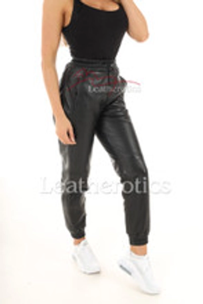 Ladies Real Leather Jogging Bottom