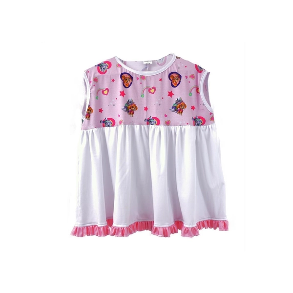 Colorful Lolita Jersy pink pendant dress with paws and puppies
