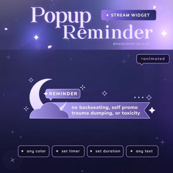 Moon Popup Reminder für Twitch & Youtube