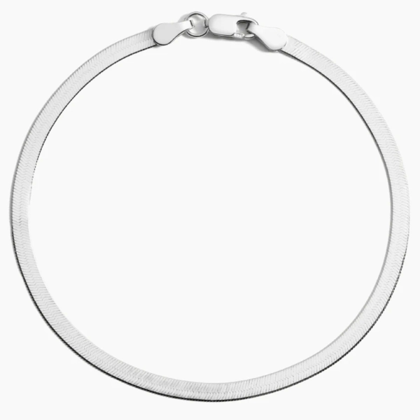 Dezi 7 in. Herringbone Bracelet (2.8mm) in 14K White Gold