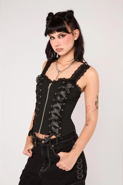 60449 HELL BUNNY QUINZEL C TOPPI, musta