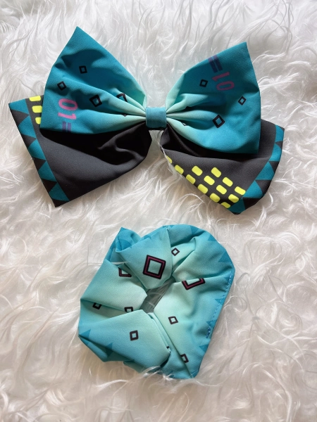 hatsune miku hair clips scrunchies hair bow bundle