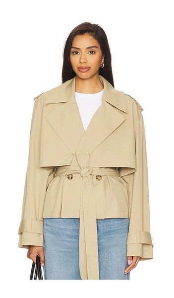 Joe's Jeans Liz Cropped Trench Coat in Tan