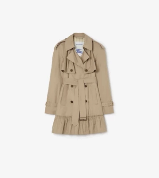 Short Gabardine Tillydrine Trench Coat in Saltmarsh beige - Women | Burberry® Official